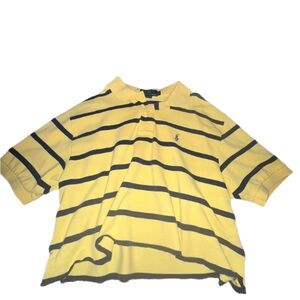 Ralph Lauren Yellow and Navy Striped Polo Shirt